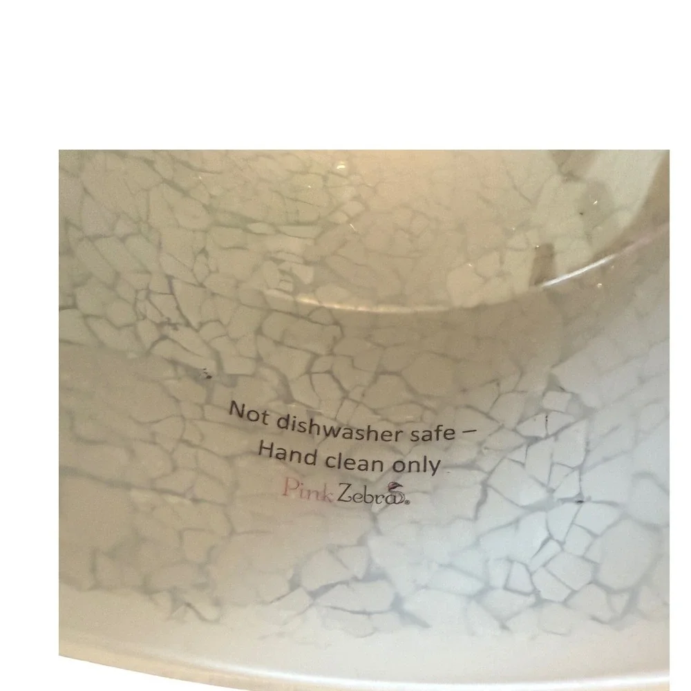 Pink Zebra Silver‎ Cracked Mosaic Glass Simmer Light Shade Candle